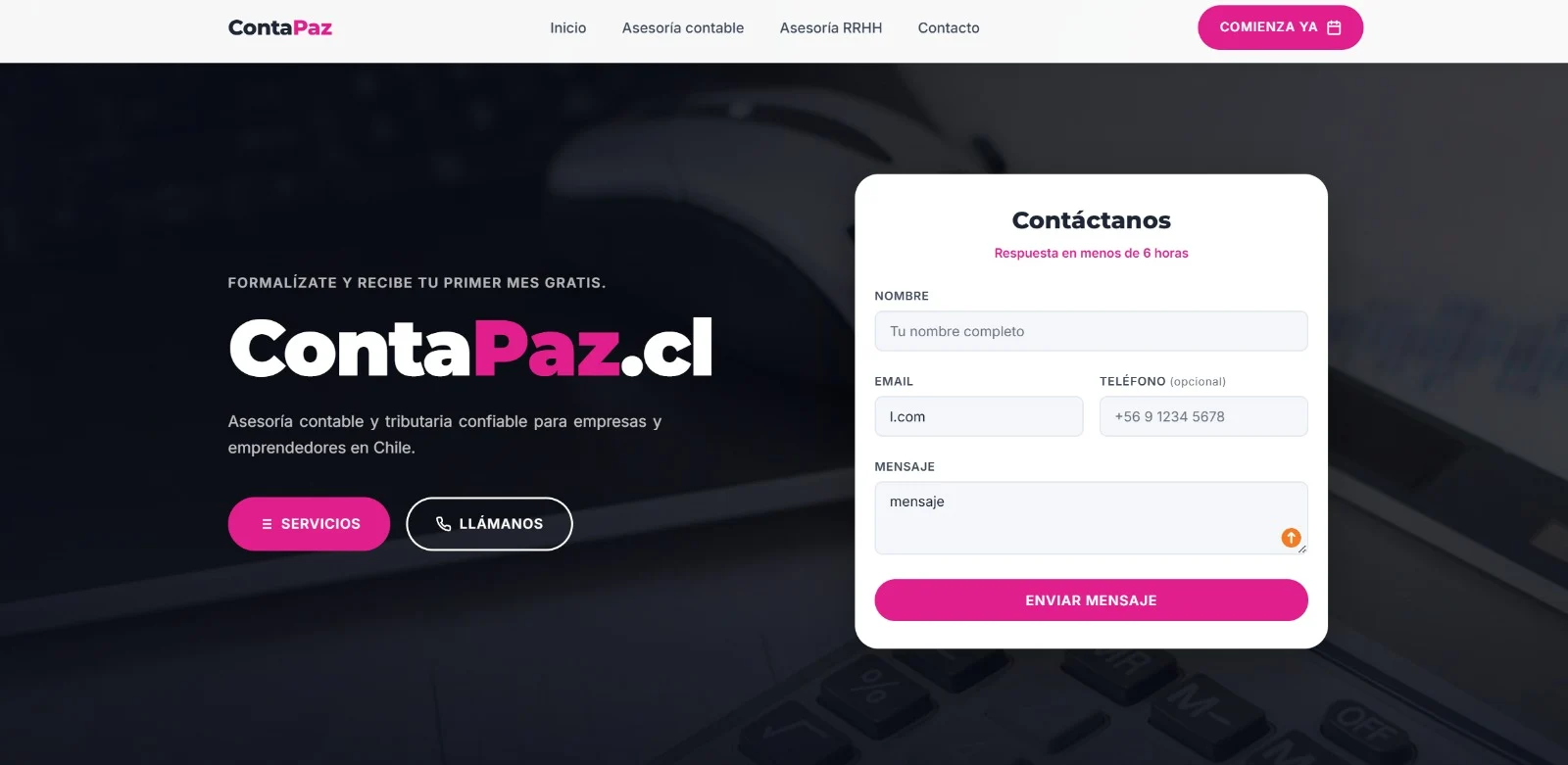 Sitio web ContaPaz